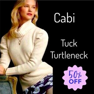 Cabi #3889 • Tuck Turtleneck • Cream • Medium
